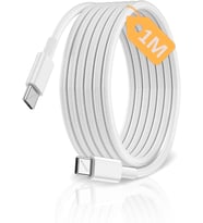 C-C, ÖRGÜLÜ ve GÜÇLENDİRİLMİŞ BOYUN, 1Metre, 60Watt Hızlı Şarj Kablosu (1Ad x 1Metre Beyaz)