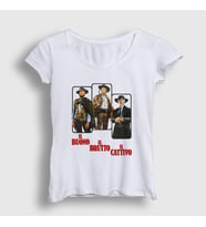 Presmono Kadın Beyaz Cover Film The Good The Bad And The Ugly T-Shirt 252411tt