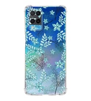 PrintiFy Oppo A54 Uyumlu Köşe Korumalı Floral Su Yeşili Tasarımlı Şeffaf Silikon Kılıf