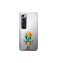 Xiaomi Mi 10 Ultra ile uyumlu Splash ahtapot tasarımlı şeffaf silikon kılıf