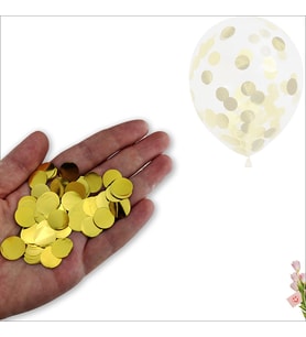 Şeffaf Balon İçi Pul Konfeti, 10 gr - Altın (STD)