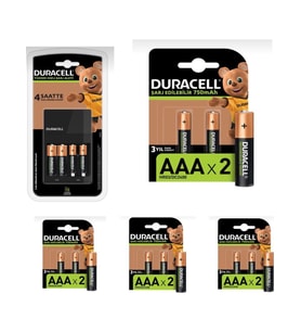 Duracell Cef 14 Pil Şarj Cihazı 10 Adet 750 Mah Aaa ve 2 Adet 1300 Mah Aa Şarj Edilebilir Piller