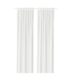 Fon perde/2 kanat, beyaz-örgü beyaz, 145x300 cm, ışık filtreleyici, polyester
