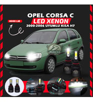Opel Corsa C 2000-2006 Kısa Far Uyumlu Şimşek Etkili Led Xenon Light Series H7