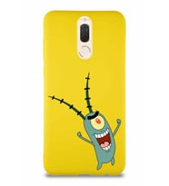 Huawei Mate 10 Lite Soft Premier Kapak Plankton Tasarımlı Silikon Kılıf - Sarı (Şeffaf)