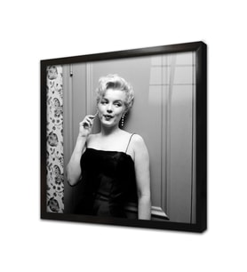 Marliyn Monroe Siyah Beyaz Çerçeveli Cam Tablo