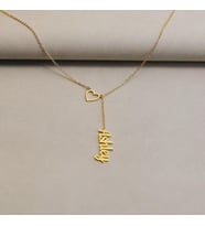 Kişiye Özel Kalp Şık İsim Y Kolye 925K Gümüş (Gold)