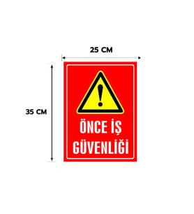 Önce İş Güvenliği Kişiselleştirilebilir Dekota Levha, 25x35, 20x30 (A4), 30x42 (A3) Cm Boyut Seçeneklerinde Levha + Yapışkan Bant