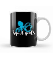Fish Squid Goals Cute & Funny Squad Goals Pun Joke Kupa Bardak Porselen