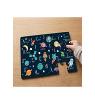Uzay Alfabesi Tasarımlı 24 Parça Ahşap Çocuk Puzzle MPK1079