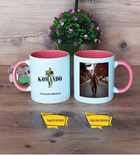 Komando Kupa Bardak Pembe Fotoğraflı Komandoya Hediye