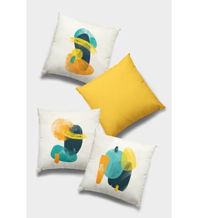 Sarı Modern Çift Taraflı 4'lü Set Kırlent Kılıfı 4KR046