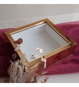 25X25 GOLD KAPLI LEDLİ DERİN ANI ÇERÇEVESİ! ÖZEL GÜN ÇİÇEKLERİNİZ İÇİN