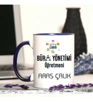 Büro Yönetimi Öğretmenine Özel Öğretmenler Günü Hediyesi Kişiye Özel Kupa Bardak
