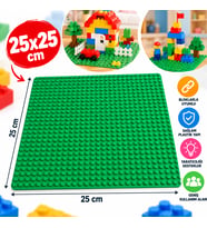 25x25 cm Blok Oyun Tablası Yeşil Yapım Oyuncakları İçin Zemin