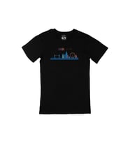London Londra Skyline Renkli Siyah Tişört