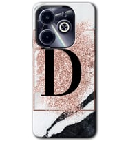 İnfinix Hot 40i Kılıf HD Desen Baskılı Kılıf - Pembe Mermer Desenli D Harfi