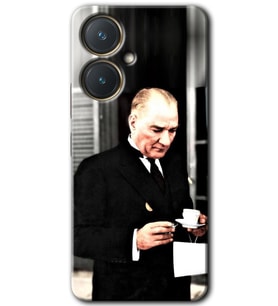 Vivo Y27 Kılıf HD Desen Baskılı Kılıf - Atatürk Türk Kahvesi
