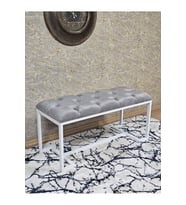 Beyaz Boyalı - L - Ayaklı 100 cm x 38 cm Oturak - Bench - Makyaj Taburesi - Makyaj Oturak Gri Renk 100 x 40 Boyut/Ebat (Çok Renkli)