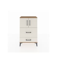 Arges Komodin Tek Raflı 2 Çekmeceli 2 Kapaklı 60x30x96 Çam-Aytaşı
