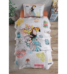 Clasy Tek Kişilik Yatak Örtüsü Paradise v1 Somon