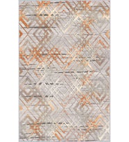 Eliana Home Baskılı, Yıkanabilir Kaymaz Taban Salon Halısı LNA1386-HT-1402 100x150 cm (Turuncu)