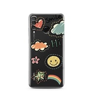Huawei P30 Lite Uyumlu Baskılı Yumuşak Silikon Şeffaf Telefon Kılıfı