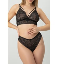 DoReMi Dolgusuz Hazel Dantel Bralet Takım (Siyah)
