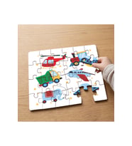 Taşıt Çeşitleri - Araçlar Tasarımlı 24 Parça Ahşap Çocuk Puzzle MPK0659