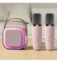 K12 Karaoke Makinesi Taşınabilir Bluetooth 5.3 Pa Hoparlör Pembe