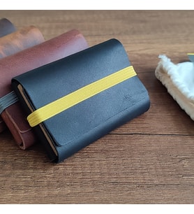 Sumerian Deri Kartlık, Ön Cep Cüzdanı Minimalist Görünüm, Siyah