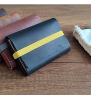 Sumerian Deri Kartlık, Ön Cep Cüzdanı Minimalist Görünüm, Siyah