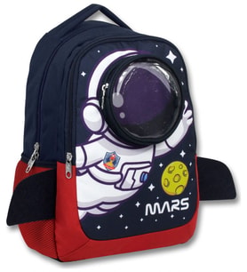 Cennec (Lacivert) Erkek Çocuk Astronot Baskılı İlkokul Okul Sırt Çantası - 6000