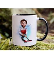 Bk Gift Kişiye Özel Curling Karikatürlü Siyah Kupa Bardak-1, Sevgiliye Hediye, Arkadaşa Hediye