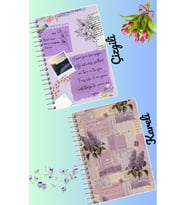 Mor tasarım defter seti 2 adet A4 boyutu 21*30 çizgili + kareli 60 syf