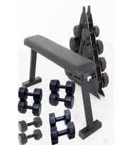 PS SPOR 4 ÇİFT DAMBIL SET 3 KG+6 KG+8 KG+10 KG + KATLANABİLİR AĞIRLIK(BENCH)SEHPASI VE DAMBIL STANDI