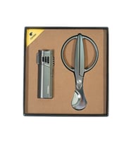 Cohiba 4 Torch Gunmetal Çakmak Gunmetal Makas İkili Puro Seti TR9842