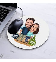 Kişiye Özel Karikatürlü Kanyondaki Sevgililer Mousepad