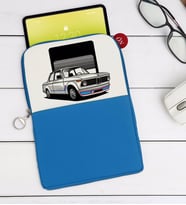 BK Gift Klasik Araç Tasarımlı Taşınabilir Koruyucu Tablet Kılıfı & Organizer Çanta - Mavi-11