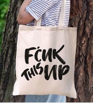 BK Gift Fcuk Tasarımlı Kanvas Bez Çanta, Baskılı Omuz Çantası, Alışveriş Çantası, Plaj Çantası, Arkadaşa Hediye-6