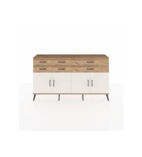 Arges Konsol 3 Raflı 6 Çekmeceli 4 Kapaklı 176x30x99 Çam-Aytaşı/Çam