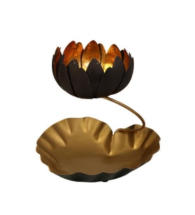 Vitale Lotus Çiçeği Gold Mumluk 24 cm AK.JB0207
