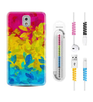 Samsung Note 3 4 5 8 9 20 Ultra 10 Lite Kılıf Kablo Koruma Spiral Silikon Yapraklar 1634