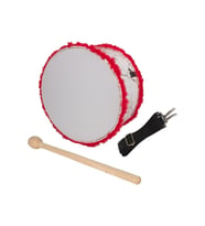 Kına Davulu Kırmızı Ledli (Pilsiz) Kırmızı Tüylü 50 Cm