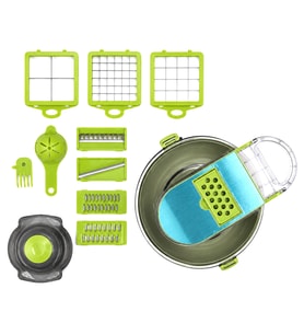 Vegetable Cutter Hazneli 9IN1 Çok Fonksiyonlu Sebze Dilimleyici - Kesici - Doğrayıcı Seti DP-901
