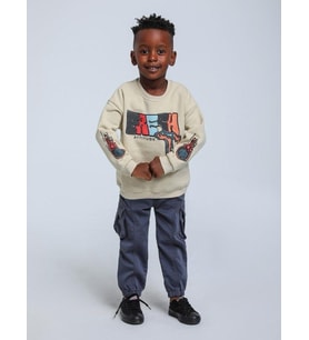 Erkek Bebek Fresh Dokulu İnce Şardonlu 3 İplik Sweatshirt