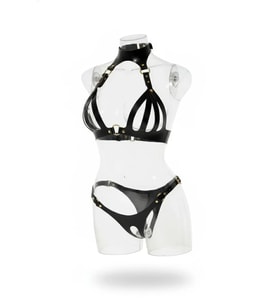 Mulvxbrf Brf02 Siyah Harness Takım Deri Boyunluklu Metal Tokalı - Brf1089 (Mulvix)