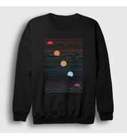 Presmono Unisex Siyah Sun Phases Güneşin Fazları Sweatshirt 551741tt