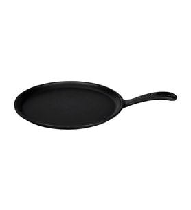 Lava Döküm Yuvarlak Pizza Krep Pankek Tavası Döküm Demir Yekpare Saplı Çap(Ø)20cm.