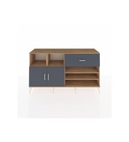 Kronos Konsol 6 Raflı Tek Çekmeceli 2 Kapaklı 176x59x99 Çam-Antrasit